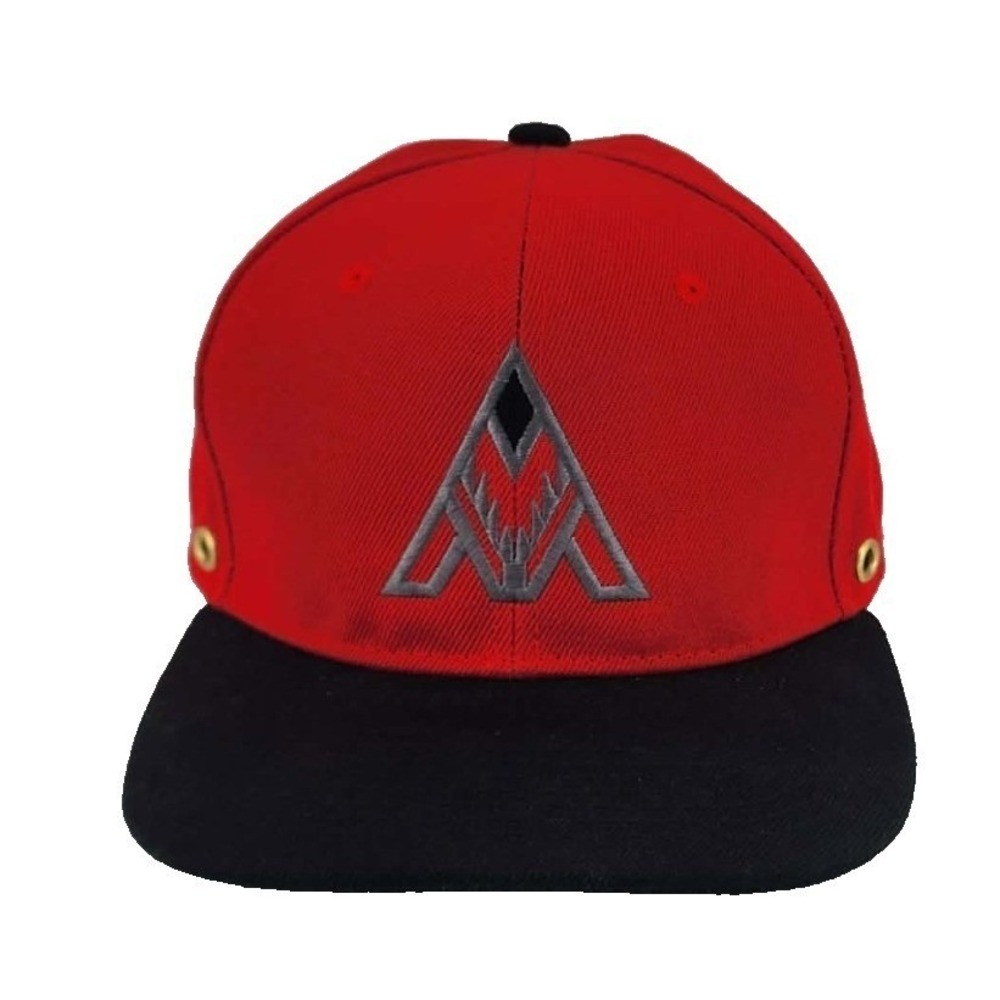 Findlay Hats Snapback Hat Mens OSFM Red Black Mountain Logo Grommet NWOT‎